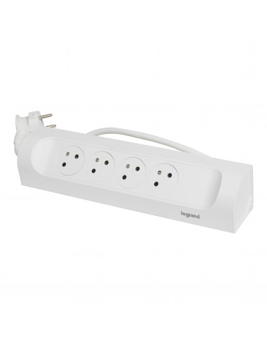 MULTIPRISE FB 4X2P+T CORNER ANGLE 1M 1.5MM2 BLANC LEGRAND 049404