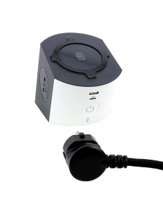 MULTIPRISE FB 2X2P+T COR STATION CHARGE INDUCTION USB A+C 2M 1.5MM2 BLANC/NOIR LEGRAND 049412