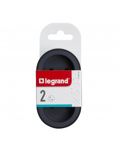 MOP FB 2X2P+T STANDARD PRISES FRONTALES NOIR LEGRAND 049432 2