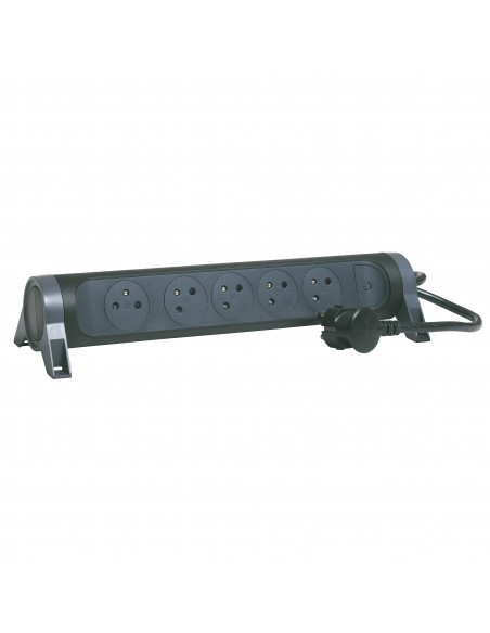 MULTIPRISE FB 5X2P+T PREMIUM ROTATIVE ET FIXABLE 1.5M 1MM2 NOIR LEGRAND 049452