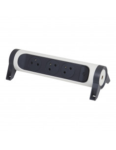 MULTIPRISE FB 3X2P+T PREMIUM ROTATIVE ET FIXABLE A CABLER BLANC/NOIR LEGRAND 049464