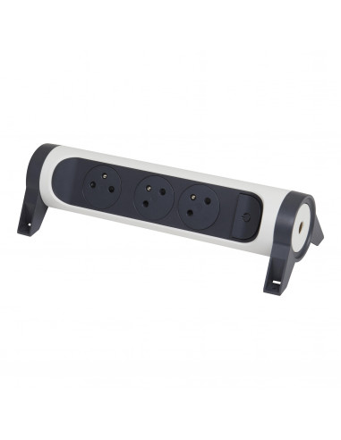 MULTIPRISE FB 3X2P+T PREMIUM ROTATIVE ET FIXABLE A CABLER BLANC/NOIR LEGRAND 049464