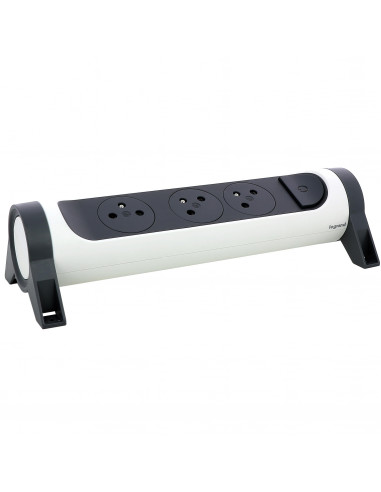 MULTIPRISE FB 3X2P+T PREMIUM ROTATIVE ET FIXABLE A CABLER BLANC/NOIR LEGRAND 049464