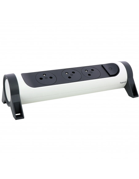 MULTIPRISE FB 3X2P+T PREMIUM ROTATIVE ET FIXABLE A CABLER BLANC/NOIR LEGRAND 049464