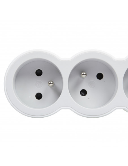 Rallonge multiprise extra-plate équipée de 3 prises 2P+T 16A 3680W avec cordon 1,5m blanc et gris clair LEGRAND 049470