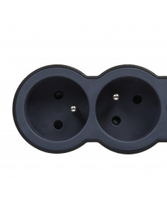 Rallonge multiprise extra-plate équipée de 5 prises 2P+T 16A 3680W avec cordon longueur 1,5m noir et gris foncé LEGRAND 049482 2