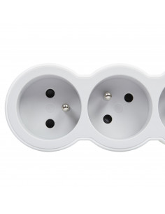Rallonge multiprise extra-plate équipée de 5 prises 2P+T 16A 3680W cordon longueur 3m blanc et gris clair LEGRAND 049492 2