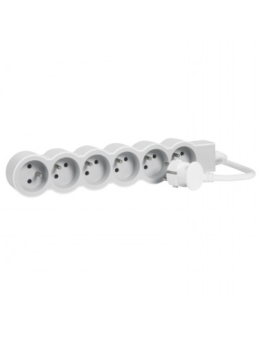 MULTIPRISE FB 6X2P+T STANDARD 3M 1.5MM2 BLANC/GRIS LEGRAND 049494