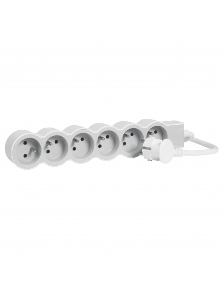 MULTIPRISE FB 6X2P+T STANDARD 3M 1.5MM2 BLANC/GRIS LEGRAND 049494