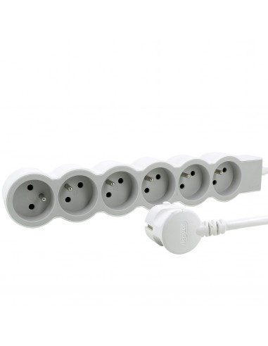 MULTIPRISE FB 6X2P+T STANDARD 3M 1.5MM2 BLANC/GRIS LEGRAND 049494