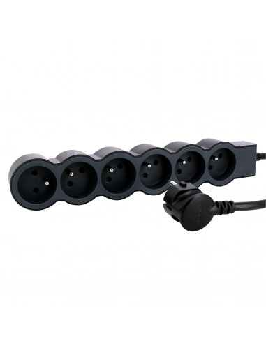 MULTIPRISE FB 6X2P+T STANDARD 3M 1.5MM2 NOIR LEGRAND 049495