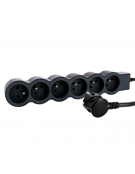 MULTIPRISE FB 6X2P+T STANDARD 3M 1.5MM2 NOIR LEGRAND 049495