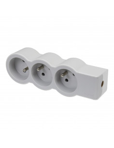 MULTIPRISE FB 3X2P+T STANDARD A CABLER BLANC/GRIS LEGRAND 049496