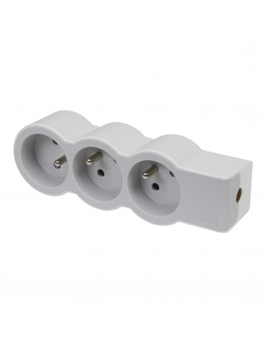 MULTIPRISE FB 3X2P+T STANDARD A CABLER BLANC/GRIS LEGRAND 049496