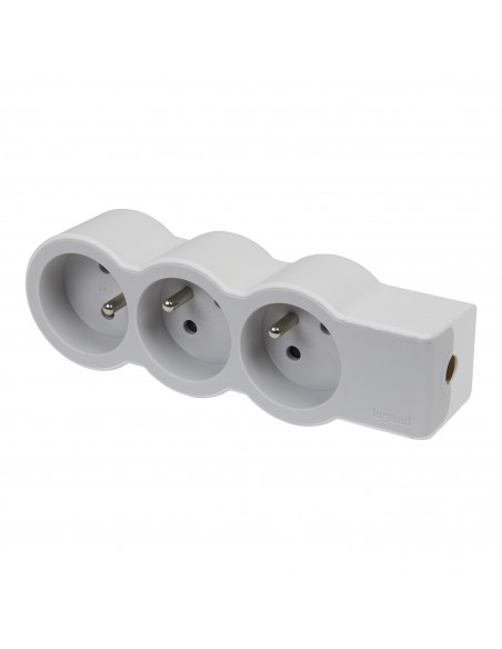 MULTIPRISE FB 3X2P+T STANDARD A CABLER BLANC/GRIS LEGRAND 049496