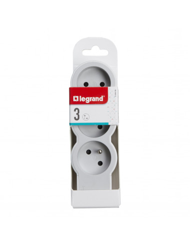 MULTIPRISE FB 3X2P+T STANDARD A CABLER BLANC/GRIS LEGRAND 049496