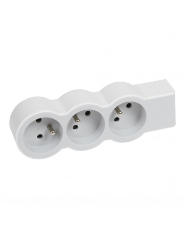 MULTIPRISE FB 3X2P+T STANDARD A CABLER BLANC/GRIS LEGRAND 049496