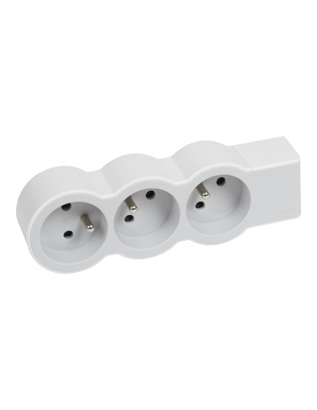MULTIPRISE FB 3X2P+T STANDARD A CABLER BLANC/GRIS LEGRAND 049496