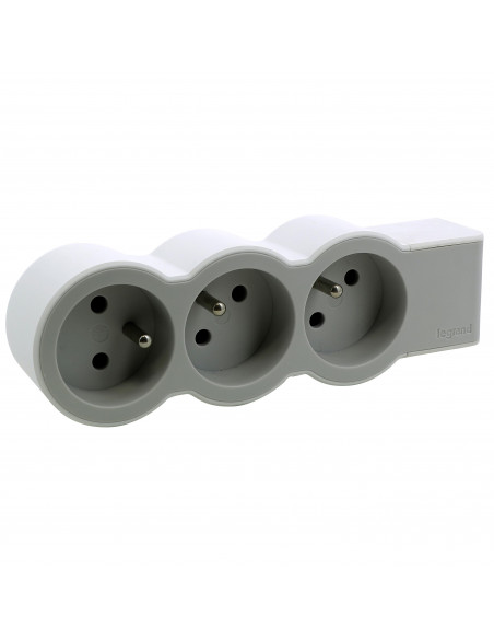 MULTIPRISE FB 3X2P+T STANDARD A CABLER BLANC/GRIS LEGRAND 049496