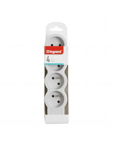 MULTIPRISE FB 4X2P+T STANDARD A CABLER BLANC/GRIS LEGRAND 049497