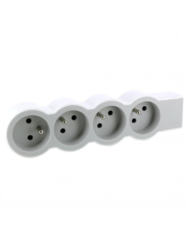 MULTIPRISE FB 4X2P+T STANDARD A CABLER BLANC/GRIS LEGRAND 049497