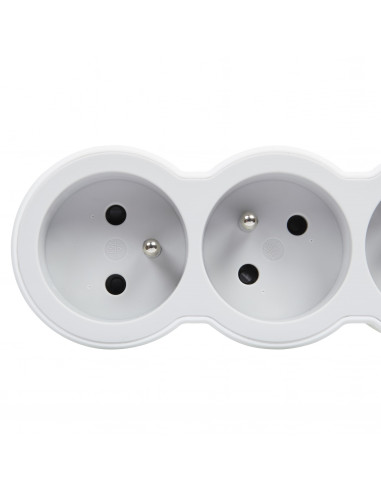 Multiprise extra-plate équipée de 6 prises 2P+T 16A 3680W à câbler blanc et gris clair LEGRAND 049499