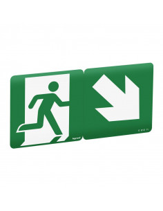 Etiquette signalisation évacuation repositionnable, recyclable flèche à 45° LEGRAND 061211