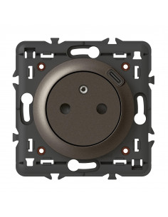 Prise Surface Céliane avec chargeur USB Type-C support + enjoliveur graphite LEGRAND 067927
