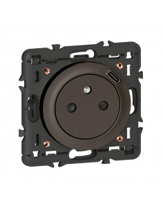 Prise Surface Céliane avec chargeur USB Type-C support + enjoliveur graphite LEGRAND 067927 2