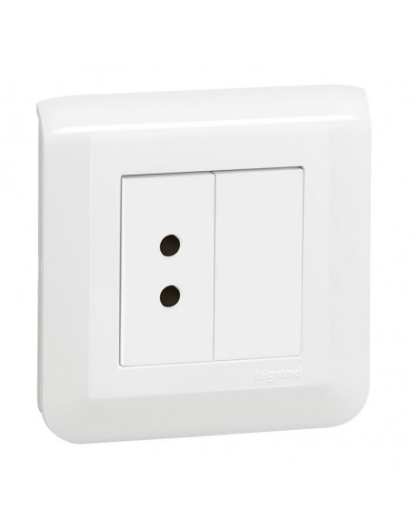 Prise poire d'appel/alarme biomédicale Mosaic -entraxe 12mm avec plaque LEGRAND 076663L