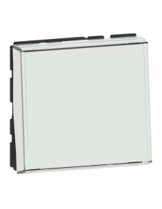 Poussoir inverseur porte-étiquette Mosaic Easy-Led 6A 250V 2 modules blanc antimicrobien LEGRAND 077043L