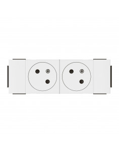 Prise 2x2P+T Surface Mosaic Soluclip pour goulotte clippage direct blanc LEGRAND 077102L