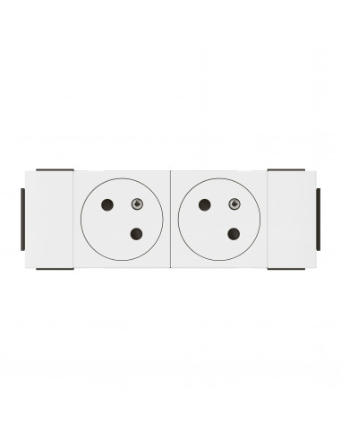 Prise 2x2P+T Surface Mosaic Soluclip pour goulotte clippage direct blanc LEGRAND 077102L