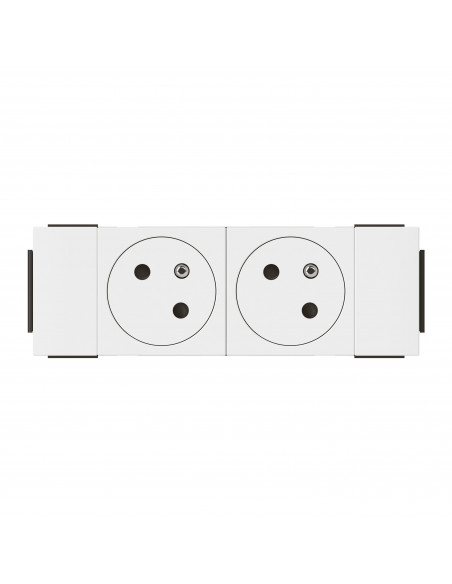 Prise 2x2P+T Surface Mosaic Soluclip pour goulotte clippage direct blanc LEGRAND 077102L