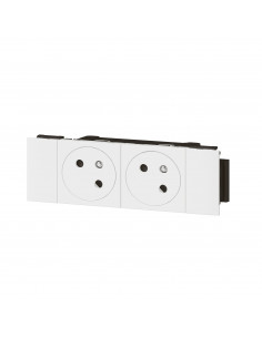 Prise 2x2P+T Surface Mosaic Soluclip pour goulotte clippage direct blanc LEGRAND 077102L 2