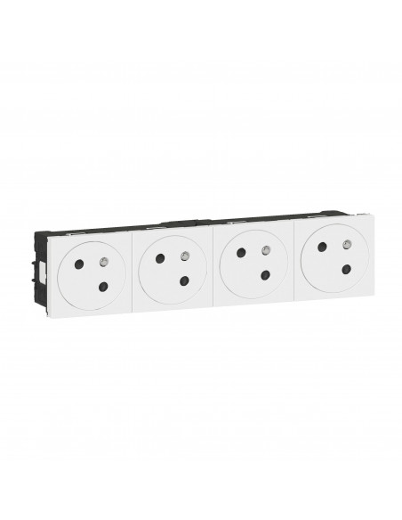 Prise 4x2P+T Surface Mosaic Link à raccordement latéral 8 modules blanc LEGRAND 077144L