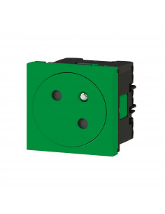 Prise de courant 2P+T Surface Mosaic Link raccordement latéral 2 modules vert LEGRAND 077160L 2