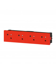 Prise 4x2P+T Surface Mosaic Link à raccordement latéral 8 modules rouge LEGRAND 077174L 2