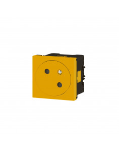 Prise de courant 2P+T Surface Mosaic Link raccordement latéral 2 modules jaune LEGRAND 077196L 2