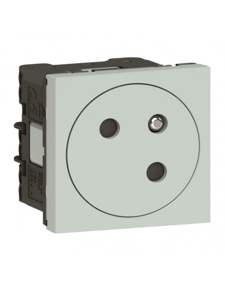 Prise de courant 2P+T Surface Mosaic Link raccordement latéral 2 modules gris LEGRAND 077197L