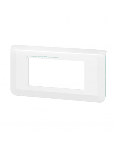 Plaque de finition horizontale Mosaic pour 4 modules blanc antimicrobien LEGRAND 078724L