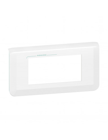 Plaque de finition horizontale Mosaic pour 4 modules blanc antimicrobien LEGRAND 078724L
