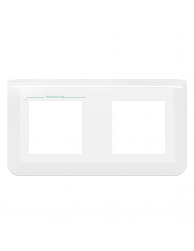 Plaque de finition horizontale Mosaic pour 2x2 modules blanc antimicrobien LEGRAND 078725L