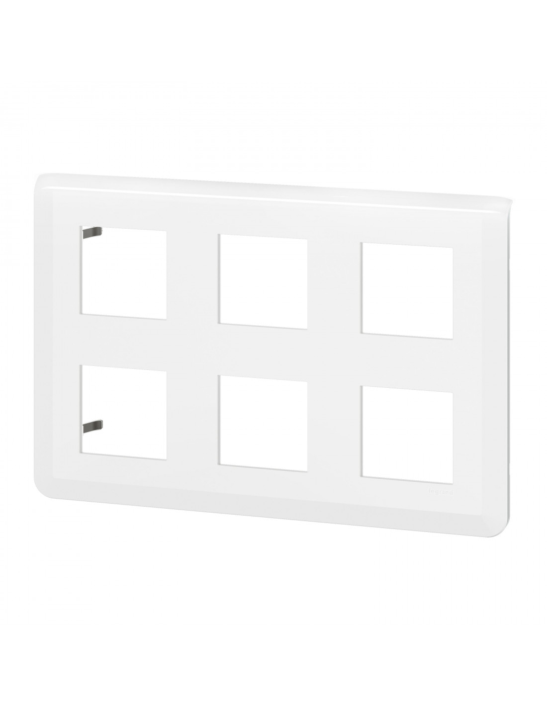 Plaque pour prise et interrupteur Legrand Mosaic - 2x2 modules - horizontal  - blanc