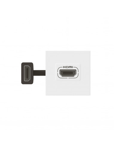 Prise HDMI Type-A version 2.0 préconnectorisée Mosaic 2 modules blanc LEGRAND 078979L