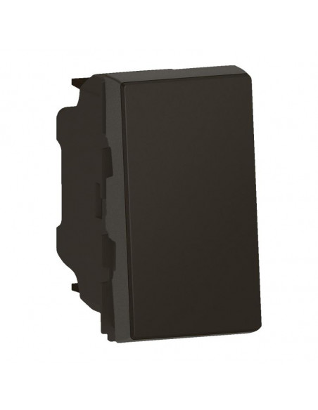 Interrupteur ou va-et-vient 10AX 250V~ Mosaic Easy-Led 1 module noir mat LEGRAND 079101L