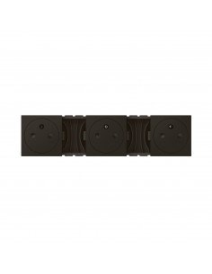 Triple prise de courant 2P+T Surface précâblées Mosaic 3x2 modules noir mat LEGRAND 079136L