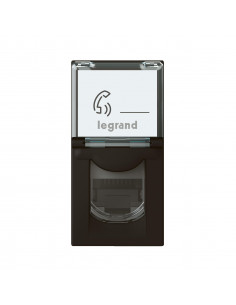 Prise RJ45 catégorie6 FTP Mosaic 1 module noir mat LEGRAND 079162L 2