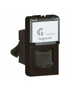Prise RJ45 catégorie6 FTP Mosaic 1 module noir mat LEGRAND 079162L