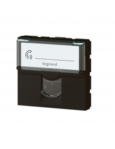 Prise RJ45 catégorie6A STP à blindage métal Mosaic 2 modules noir mat LEGRAND 079176L 2